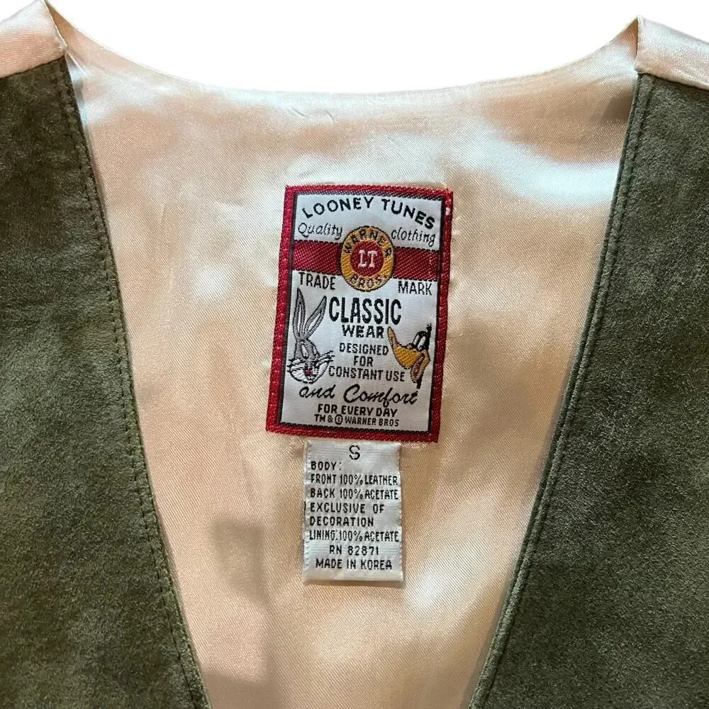 Vintage Looney Tunes Leather Vest Tasmanian Devil 